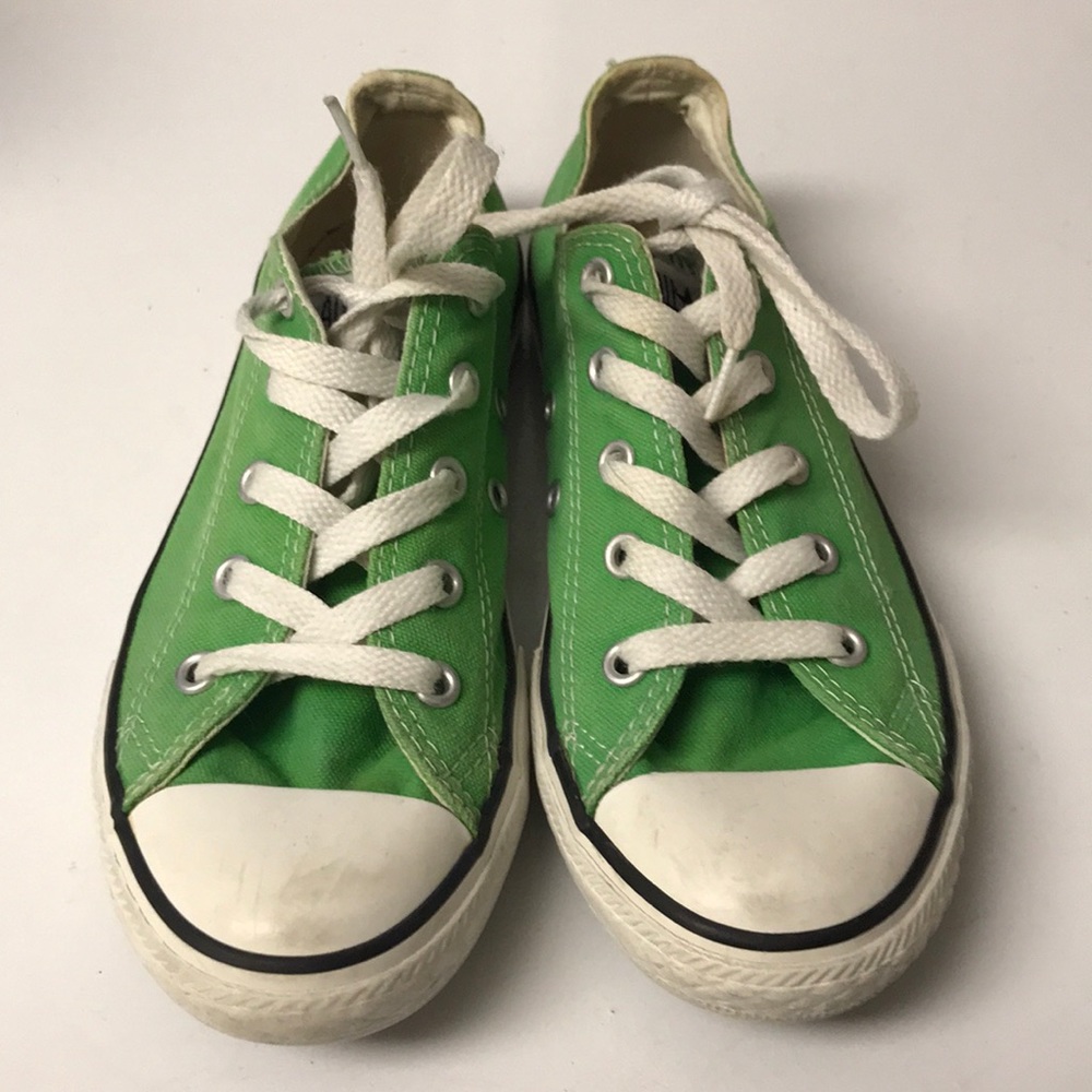 Green Converse All-Star Green Low Tops Size 2